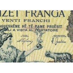Albanie - Pick 7 - 20 franga - Série O22 - 1939 - Etat : TB