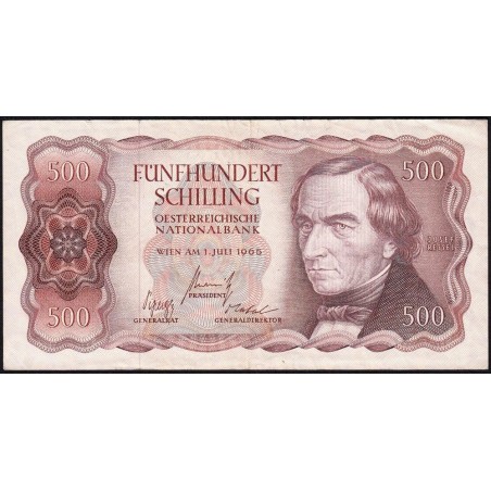 Autriche - Pick 139 - 500 schilling - Série G B- 01/07/1965 - Etat : TTB-