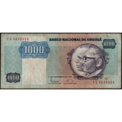 Angola - Pick 121b - 1'000 kwanzas - Série FG - 11/11/1987 - Etat : TB