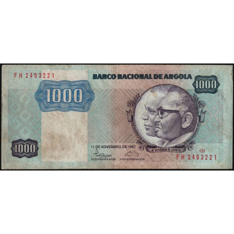 Angola - Pick 121b - 1'000 kwanzas - Série FH - 11/11/1987 - Etat : TB