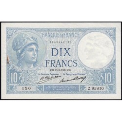 F 06-16 - 16/06/1932 - 10 francs - Minerve - Série Z.65810 - Etat : SUP