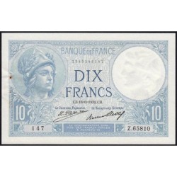 F 06-16 - 16/06/1932 - 10 francs - Minerve - Série Z.65810 - Etat : SUP+