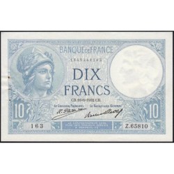 F 06-16 - 16/06/1932 - 10 francs - Minerve - Série Z.65810 - Etat : SUP à SUP+