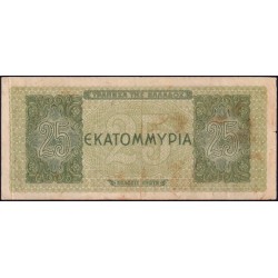 Grèce - Pick 130b_2 - 25'000'000 drachmai - Série EE - 10/08/1944 - Etat : TTB