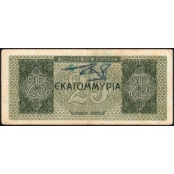 Grèce - Pick 130a_2 - 25'000'000 drachmai - Série IΔ - 10/08/1944 - Etat : TB