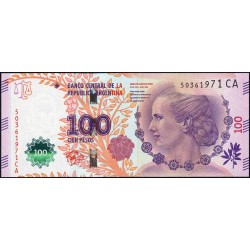 Argentine - Pick 358c - 100 pesos - Série CA - 2016 - Etat : NEUF