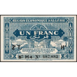 Algérie - Pick 101 - 1 franc - Série H4 - 31/01/1944 - Variété - Etat : NEUF