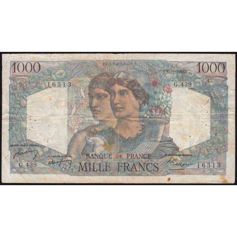 F 41-21 - 27/05/1948 - 1000 francs - Minerve et Hercule - Série G.439 - Etat : TB-