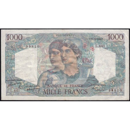 F 41-21 - 27/05/1948 - 1000 francs - Minerve et Hercule - Série L.441 - Etat : TTB