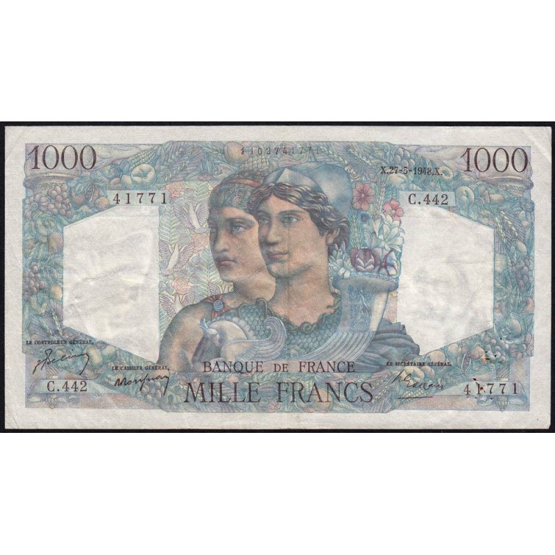 F 41-21 - 27/05/1948 - 1000 francs - Minerve et Hercule - Série C.442 - Etat : TTB