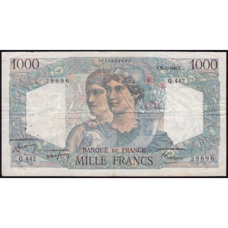 F 41-21 - 27/05/1948 - 1000 francs - Minerve et Hercule - Série Q.442 - Etat : TTB-
