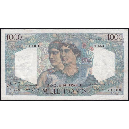 F 41-21 - 27/05/1948 - 1000 francs - Minerve et Hercule - Série T.443 - Etat : TTB+ à SUP