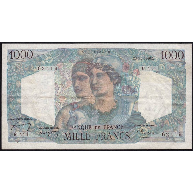 F 41-21 - 27/05/1948 - 1000 francs - Minerve et Hercule - Série R.444 - Etat : TTB+