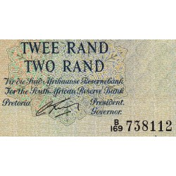 Afrique du Sud - Pick 105b - 2 rand - Série B/169 - 1962 - Etat : pr.NEUF