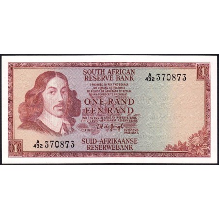 Afrique du Sud - Pick 109b - 1 rand - Série A/432 - 1967 - Etat : NEUF