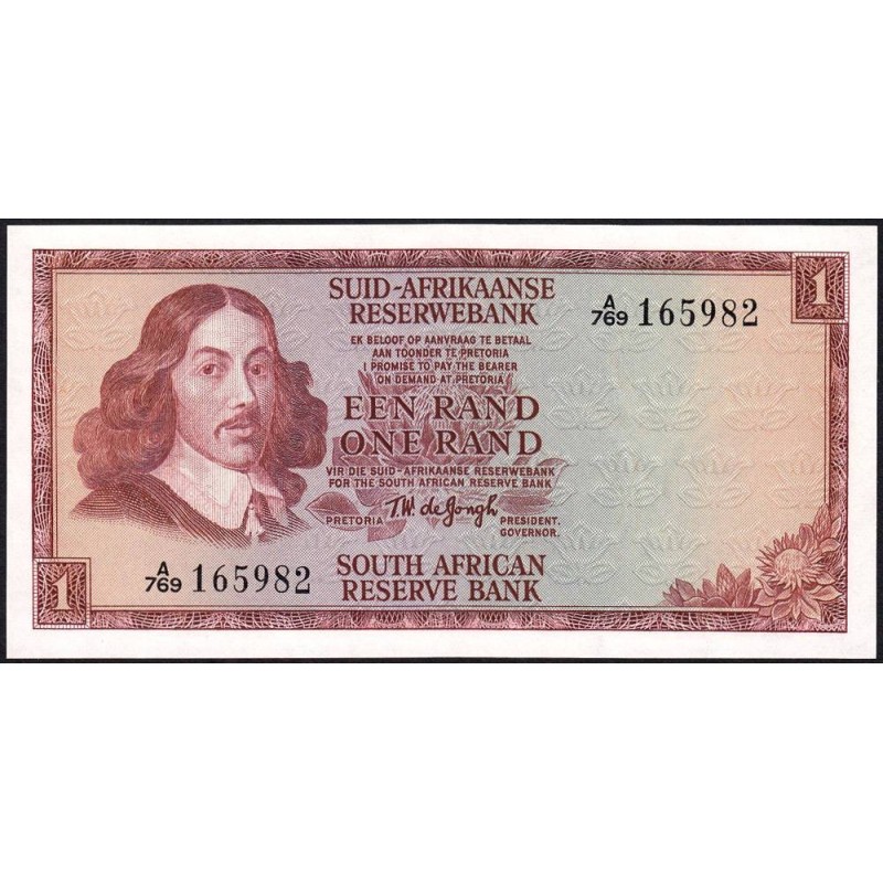 Afrique du Sud - Pick 110b - 1 rand - Série A/769 - 1967 - Etat : NEUF