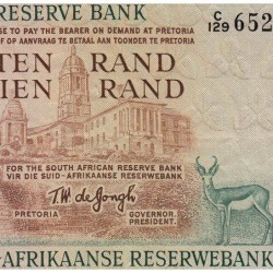 Afrique du Sud - Pick 113b - 10 rand - Série C/129 - 1967 - Etat : TTB