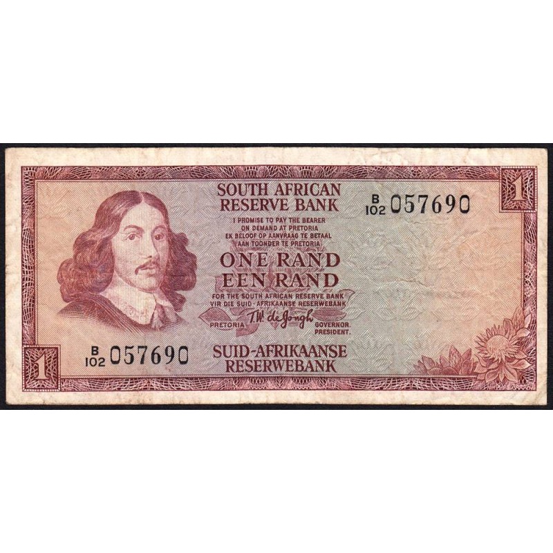 Afrique du Sud - Pick 115a - 1 rand - Série B/102 - 1973 - Etat : TB
