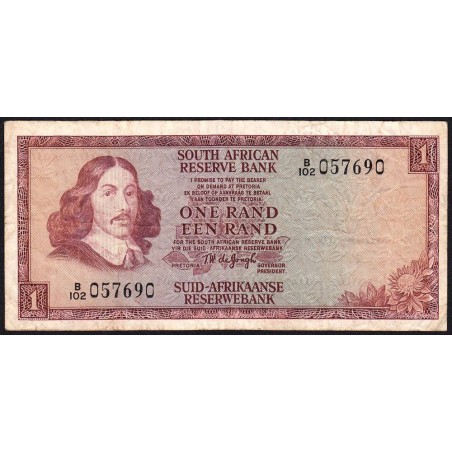 Afrique du Sud - Pick 115a - 1 rand - Série B/102 - 1973 - Etat : TB