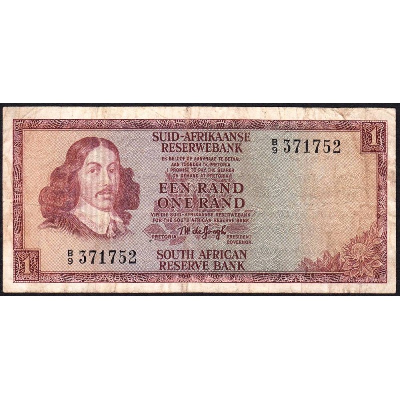 Afrique du Sud - Pick 116a - 1 rand - Série B/9 - 1973 - Etat : TB