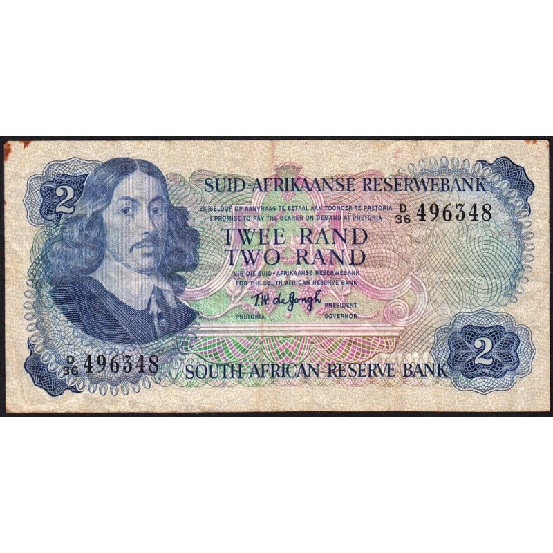 Afrique du Sud - Pick 117a - 2 rand - Série D/36 - 1974 - Etat : TB