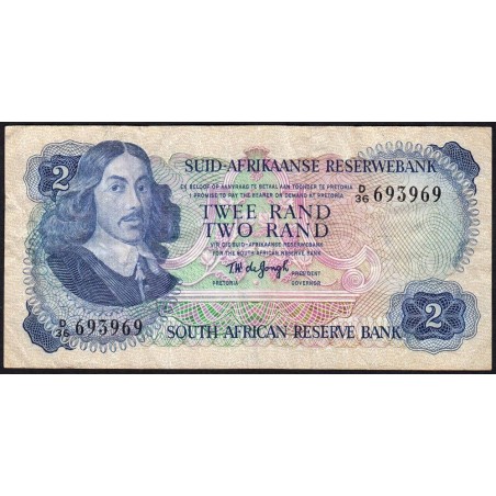 Afrique du Sud - Pick 117a - 2 rand - Série D/36 - 1974 - Etat : TB+