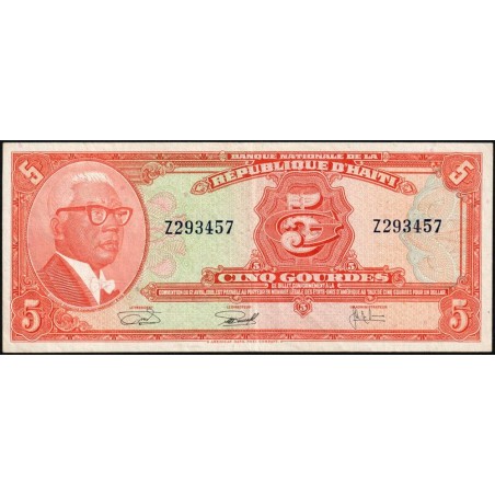 Haïti - Pick 202b - 5 gourdes - Série Z - 12/04/1919 (1971) - Etat : TTB+