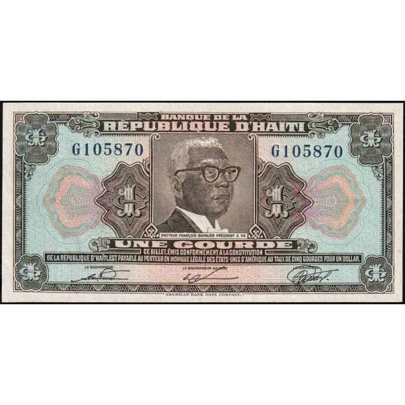 Haïti - Pick 230_2 - 1 gourde - Série G - 17/08/1979 - Etat : NEUF