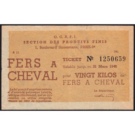 20 kg fers à cheval - 31/03/1948 - Série A 11 - Etat : TTB