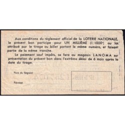 1939 - Loterie Nationale - 15e tranche - 1/1000ème - Société Lanoma - Etat : TB