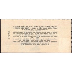 1954 - Loterie Nationale - 13e tranche B - 1/10ème - Fédération des Mutilés - Etat : TTB