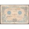 F 10-02 - 03/07/1912 - 20 francs - Bleu - Série P.2134 - Etat : B+ à TB-