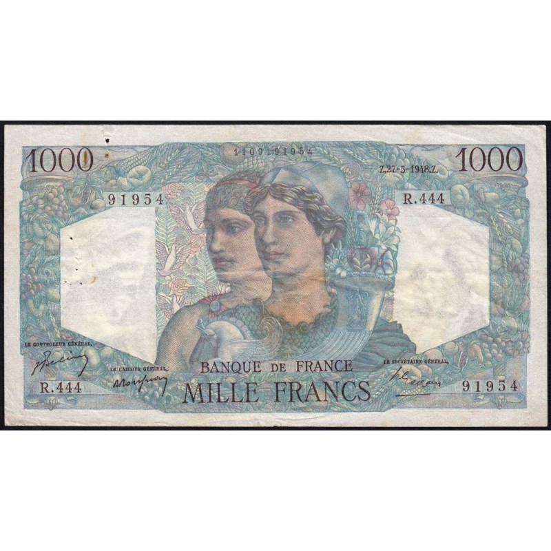 F 41-21 - 27/05/1948 - 1000 francs - Minerve et Hercule - Série R.444 - Etat : TB+