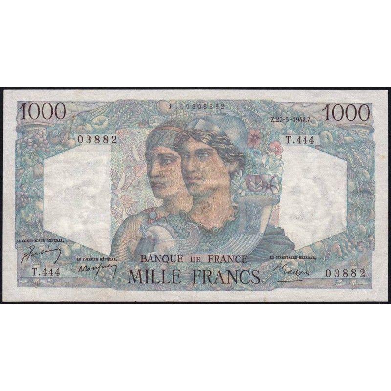F 41-21 - 27/05/1948 - 1000 francs - Minerve et Hercule - Série T.444 - Etat : TTB+