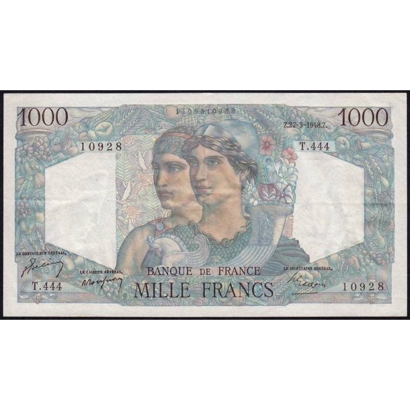 F 41-21 - 27/05/1948 - 1000 francs - Minerve et Hercule - Série T.444 - Etat : SUP