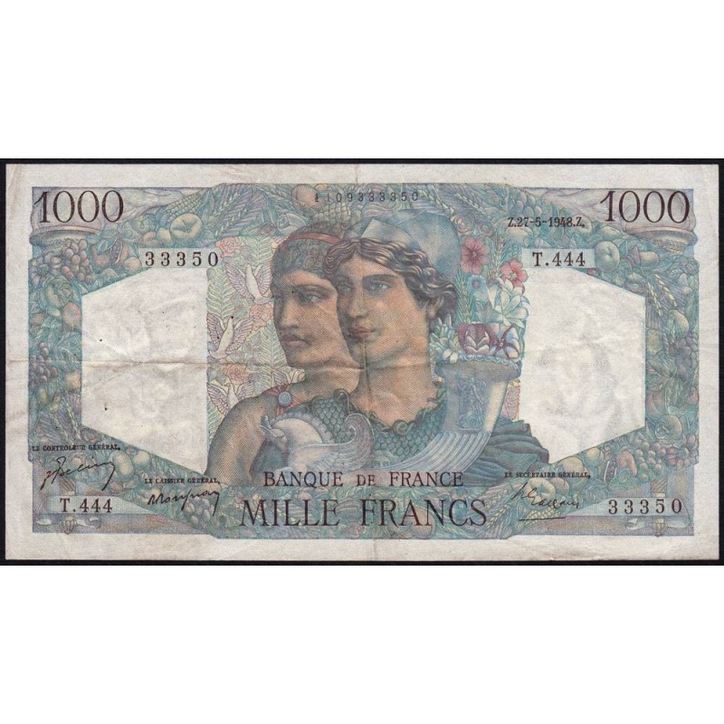 F 41-21 - 27/05/1948 - 1000 francs - Minerve et Hercule - Série T.444 - Etat : TB+