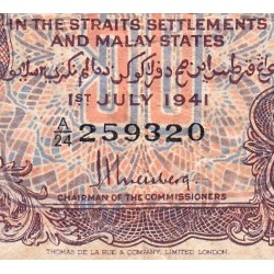 Malaisie Britannique - Pick 10b_1 - 50 cents - Série A/24 - 01/07/1941 - Etat : TB-