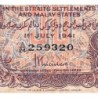 Malaisie Britannique - Pick 10b_1 - 50 cents - Série A/24 - 01/07/1941 - Etat : TB-