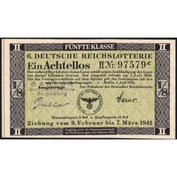 Allemagne - Loterie - 1942 - 1/8ème - 5ème classe - Etat : TTB+