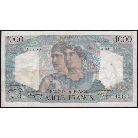 F 41-22 - 15/07/1948 - 1000 francs - Minerve et Hercule - Série A.445 - Etat : TTB