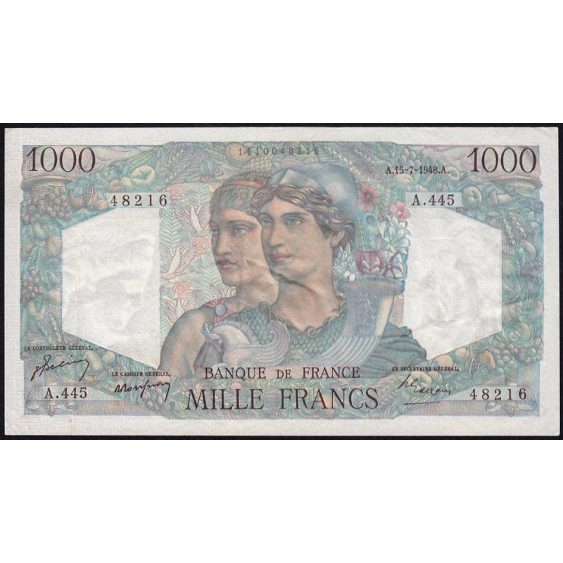 F 41-22 - 15/07/1948 - 1000 francs - Minerve et Hercule - Série A.445 - Etat : TTB+