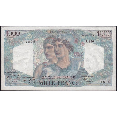 F 41-22 - 15/07/1948 - 1000 francs - Minerve et Hercule - Série J.446 - Etat : TTB+ à SUP