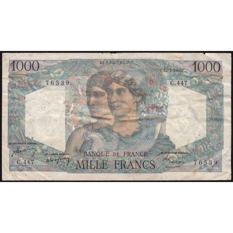 F 41-22 - 15/07/1948 - 1000 francs - Minerve et Hercule - Série C.447 - Etat : TB