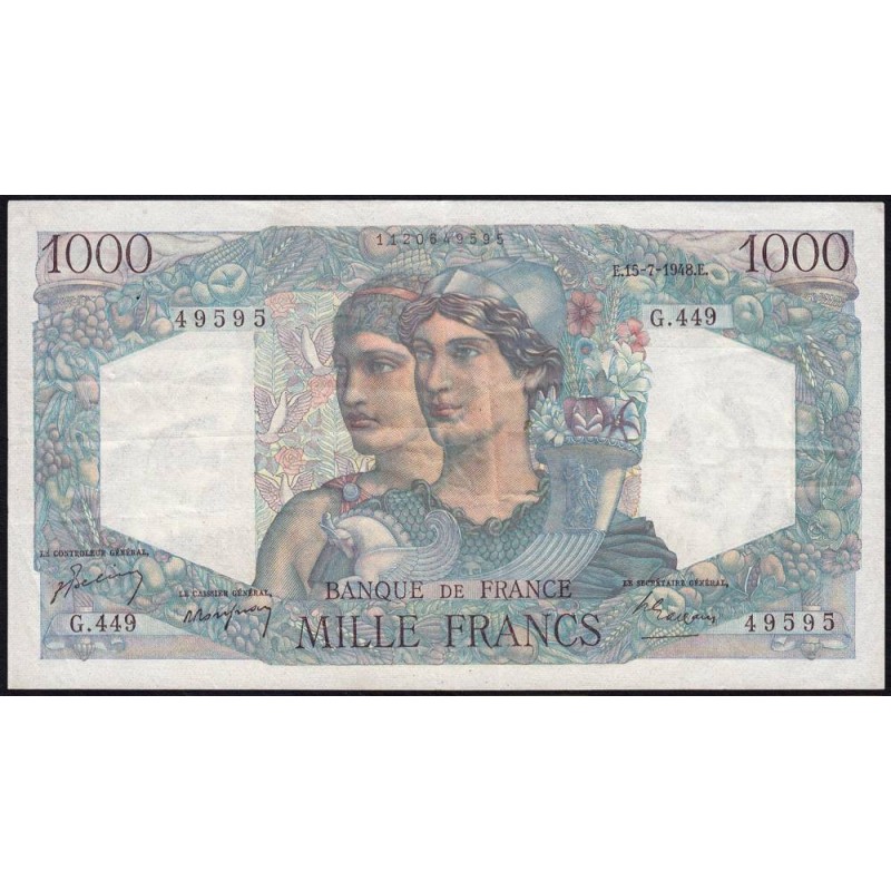 F 41-22 - 15/07/1948 - 1000 francs - Minerve et Hercule - Série G.449 - Etat : TTB+