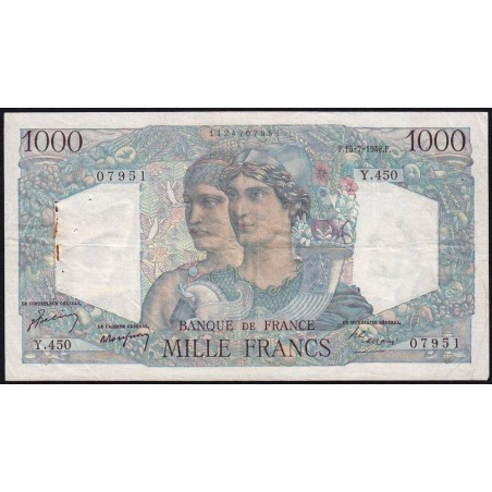 F 41-22 - 15/07/1948 - 1000 francs - Minerve et Hercule - Série Y.450 - Etat : TTB-