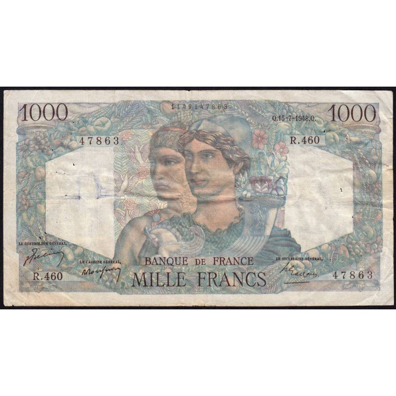 F 41-22 - 15/07/1948 - 1000 francs - Minerve et Hercule - Série R.460 - Etat : TB-
