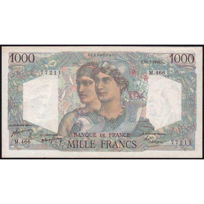 F 41-22 - 15/07/1948 - 1000 francs - Minerve et Hercule - Série M.466 - Etat : TTB