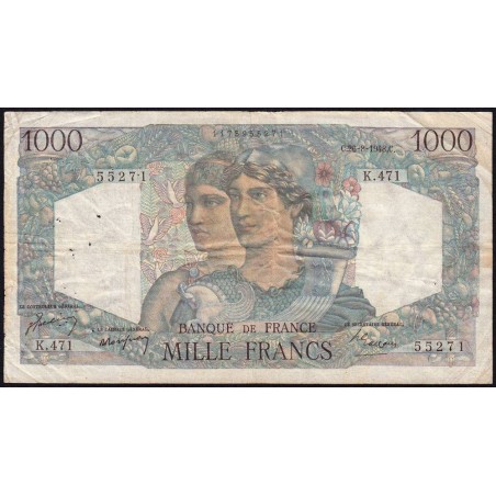 F 41-23 - 26/08/1948 - 1000 francs - Minerve et Hercule - Série K.471 - Etat : TB