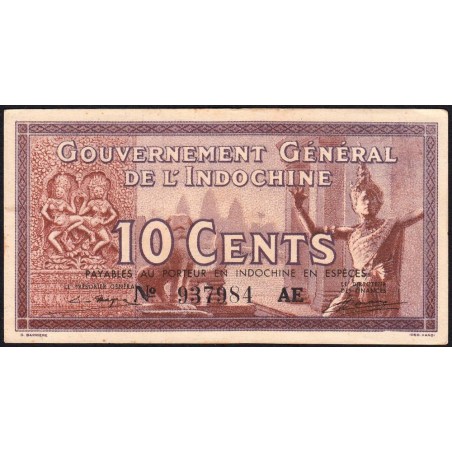 Indochine Française - Pick 85c - 10 cents - Série AE - 1942 - Etat : SPL