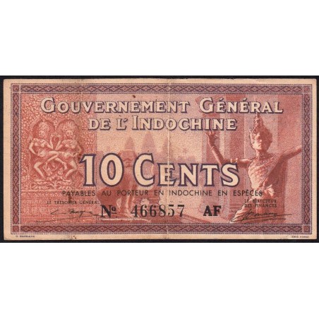Indochine Française - Pick 85c - 10 cents - Série AF - 1942 - Etat : TTB